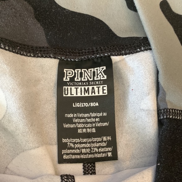 PINK Black/Grey Camo Stretch Leggings GUC L - Picture 5 of 7